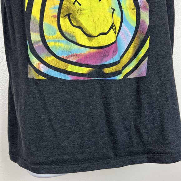 Nirvana Shirt Men Medium Grey Short Sleeve Psychedelic Smiley Graphic Tee - Picture 6 of 11